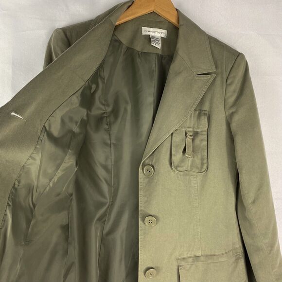 Vintage Newport News Barn Chore Blazer Jacket Women Size 4‎ Olive Green Utility - Picture 7 of 9